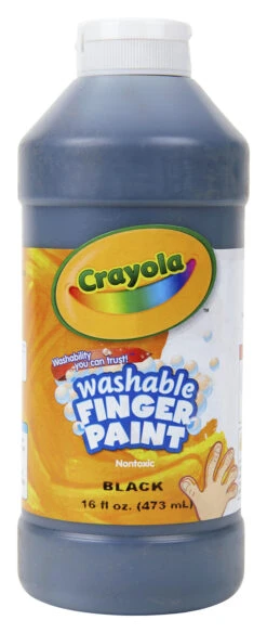 Crayola Non-Toxic Washable Finger Paint, 1 Pt Squeeze Bottle, Black
