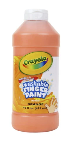 Crayola Washable Finger Paint, Non-Toxic, 1 Pint Squeeze Bottle, Orange