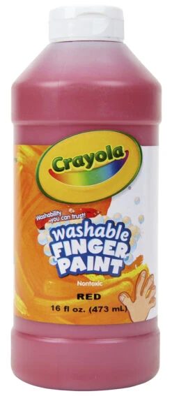 Crayola Non-Toxic Washable Finger Paint, 1 Pt Squeeze Bottle, Red