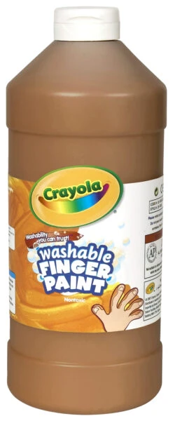 Crayola Non-Toxic Washable Finger Paint, 1 Quart Squeeze Bottle, Brown
