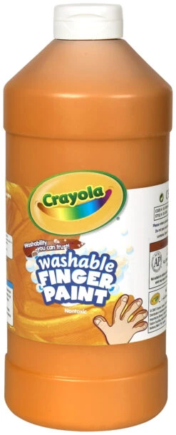 Crayola Non-Toxic Washable Finger Paint, 1 Quart Squeeze Bottle, Orange