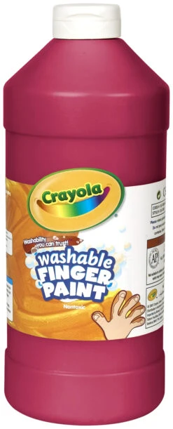 Crayola Non-Toxic Washable Finger Paint, 1 Quart Squeeze Bottle, Red