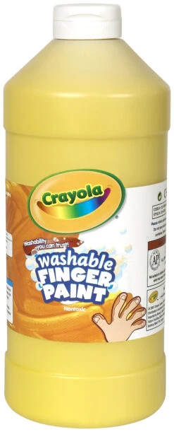 Crayola Non-Toxic Washable Finger Paint, 1 Quart Squeeze Bottle, Yellow