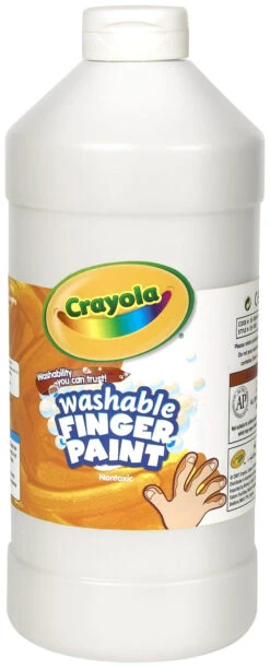 Crayola Non-Toxic Washable Finger Paint, 1 Quart Squeeze Bottle, White