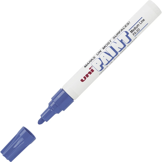 Uni-ball Uni Uni-Paint Opaque Oil Based Marker, Medium Tip, Blue 3 Uni-ball Uni Uni-Paint Opaque Oil Based Marker, Medium Tip, Blue