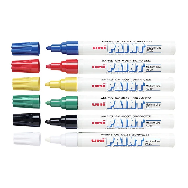 Uni-ball Uni Uni-Paint Opaque Oil Based Marker, Medium Tip, Assorted Colors, Pack Of 6 3 Uni-ball Uni Uni-Paint Opaque Oil Based Marker, Medium Tip, Assorted Colors, Pack Of 6