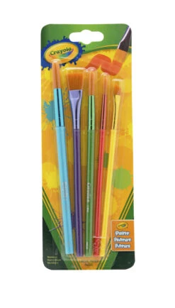 Crayola Round Synthetic Paint Brush Set, Assorted Size, Assorted Color, Set Of 5 -Art Supplies 1280532 A ecommfullsize