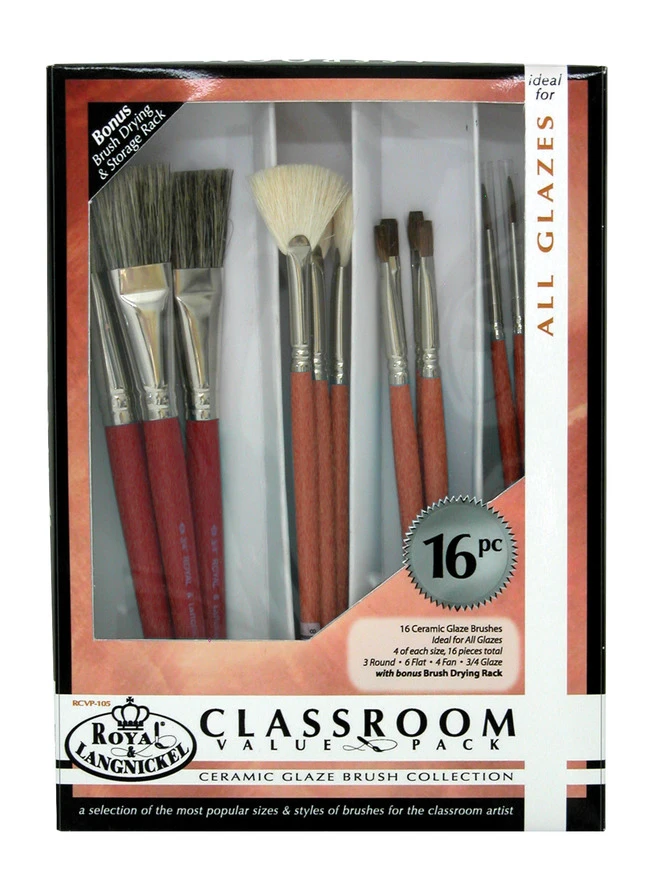 Royal & Langnickel Ceramic Handle Classroom Value Pack, Assorted Size, Set Of 16 3 Royal & Langnickel Ceramic Handle Classroom Value Pack, Assorted Size, Set Of 16