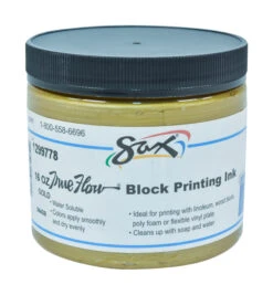 Sax True Flow Water Soluble Block Printing Ink, 1 Pint Jar, Gold