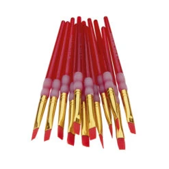 Royal & Langnickel Big Kids Choice Flat Synthetic Hair Soft Rubber Grip Handle Paint Brush, Size 8, Pack Of 12