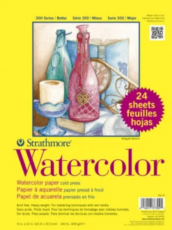 Strathmore 300 Cold Press Watercolor Paper, 9 X 12 Inches, 140 Lb, 24 Sheets