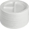 Genuine Joe Disposable/Reusable Divided Round Plate, 9 W In, Plastic, White, Pack Of 125 -Art Supplies 1310439 SPR ecommfullsize