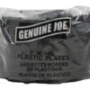 Genuine Joe Disposable/Reusable Round Plastic Plate, 9 W In, Black, Pack Of 125 -Art Supplies 1310443 SPR ecommfullsize