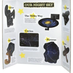 Pacon Double-Walled Tri-Fold Corrugated Presentation Board, 48 X 36 Inches, White, Set Of 18