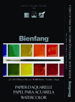 Bienfang Sulphite Extra Rough Students Watercolor Sheets, 130 Lb, 22 X 30 Inches, Pack Of 50 Sheets
