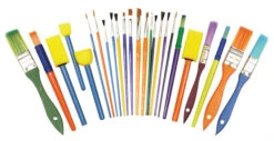 Creativity Street Foam Starter Brush Set, Assorted Size, Assorted Color, Set Of 25
