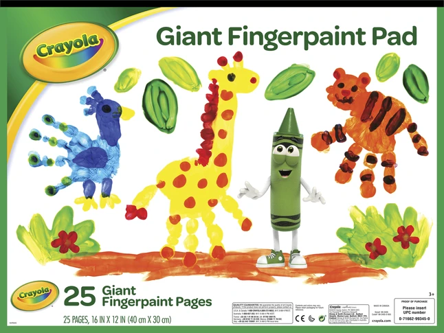 Crayola Giant Fingerpaint Pad, 16 X 12 Inches, 25 Sheets 3 Crayola Giant Fingerpaint Pad, 16 X 12 Inches, 25 Sheets