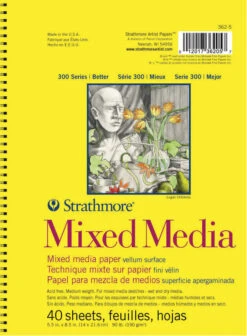Strathmore 300 Series Mixed Media Pad, 5-1/2 X 8-1/2 Inches, 90 Lb, 40 Sheets