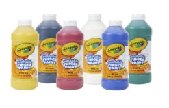 Crayola Non-Toxic Washable Finger Paint Set, 1 Pt Squeeze Bottle, Assorted Bright Color, Set Of 6