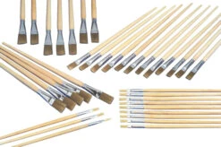 Crayola Flat Nylon Long Handle Easel Brush Value Pack, Assorted Sizes, Pack Of 36