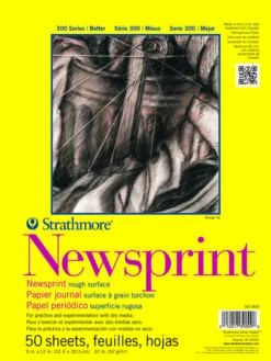 Strathmore 300 Series Newsprint Pad, 9 X 12 Inches, 32 Lb, 50 Sheets