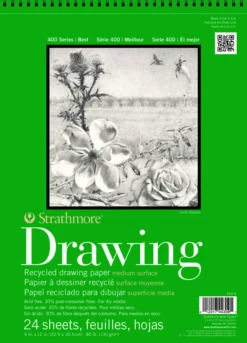 Strathmore 400 Series Recycled Drawing Pad, 9 X 12 Inches, 80 Lb, 24 Sheets