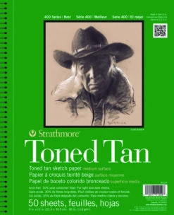 Strathmore 400 Series Toned Tan Drawing Pad, 9 X 12 Inches, 80 Lb, 50 Sheets
