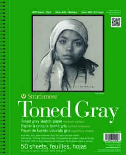 Strathmore 400 Series Toned Gray Drawing Pad, 9 X 12 Inches, 80 Lb, 50 Sheets