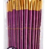 Royal & Langnickel Zip N' Close Firm Burgundy Taklon Long Wood Handle Paint Brush Set, Set Of 12 -Art Supplies 1440153 ecommfullsize