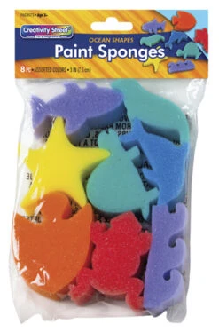 Creativity Street Ocean Paint Sponge, 3 In, Pack Of 8