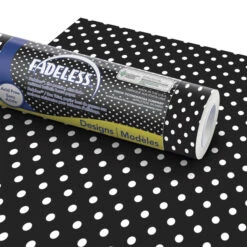 Fadeless Designs Paper Roll, Classic Dots Black And White, 48 Inches X 50 Feet
