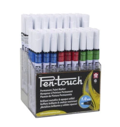 Sakura Pentouch Paint Marker Classroom Pack, Fine Tip, Assorted Basic Colors, Set Of 72