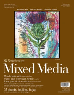 Strathmore 400 Series Mixed Media Pad, 11 X 14 Inches, 184 Pound, 15 Sheets