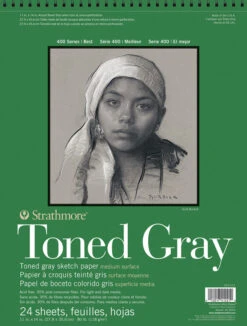 Strathmore 400 Series Toned Gray Drawing Pad, 11 X 14 Inches, 80 Lb, 24 Sheets