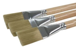 Sax Golden Synthetic Bristle Long Handle Brushes, Flat, 1 Inch Wide, Pack Of 3 -Art Supplies 1567524 C ecommfullsize