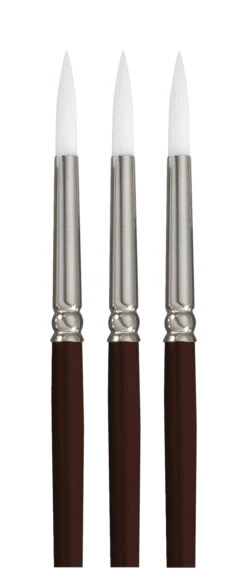 Sax True Flow Optimum White Taklon Paint Brushes, Round, Size 6, Pack Of 3