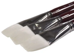 Sax Optimum White Synthetic Taklon Paint Brushes, Flat, Pack Of 3 -Art Supplies 1567547 C ecommfullsize