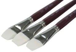 Sax Optimum White Synthetic Taklon Paint Brushes, Flat, 3/4 Inch Wide, Pack Of 3 -Art Supplies 1567548 B ecommfullsize