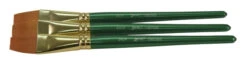 Sax Optimum Golden Synthetic Taklon Paint Brushes, Flat, 3/4 Inch, Pack Of 3