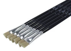 Sax Phoenix Golden Synthetic Long Handle Brushes, Flat, Size 4, Pack Of 6 -Art Supplies 1567599 C ecommfullsize