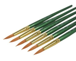 Sax Optimum Golden Synthetic Taklon Paint Brushes, Round, Size 8, Pack Of 6 -Art Supplies 1567610 C ecommfullsize