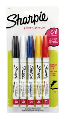 Sharpie Oil-Based Paint Marker, Fine Tip, Assorted Colors, Set Of 5