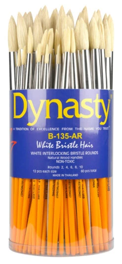 Dynasty Canister B-135-AR White Bristle Hair Canister, Assorted Sizes, Rounds, Set Of 60 7 Dynasty Canister B-135-AR White Bristle Hair Canister, Assorted Sizes, Rounds, Set Of 60 -Art Supplies 1569932 B ecommfullsize