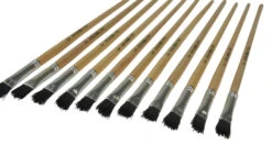 School Smart Black Bristle Long Handle Flat Paint Brush, 1/4 Inch, Pack Of 12 -Art Supplies 1570361 B ecommfullsize
