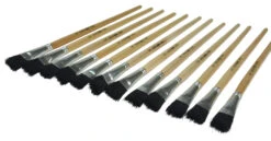 School Smart Black Bristle Long Handle Flat Paint Brush, 1/2 Inch, Pack Of 12 -Art Supplies 1570362 C ecommfullsize
