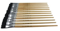 School Smart Black Bristle Long Handle Paint Brush, 3/4 Inch, Pack Of 12