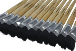School Smart Paint Brushes, Flat Black Bristle, Long Handle, 1 Inch, Pack Of 12 -Art Supplies 1570364 C ecommfullsize