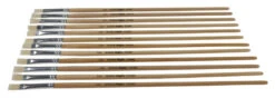 School Smart White Bristle Long Handle Paint Brush, 1/4 Inch, Pack Of 12