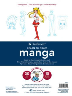 Strathmore Learn To Draw Manga Instructional Drawing Pad, 9 X 12 Inches, 64 Lb, 40 Sheets