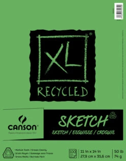 Canson XL Recycled Sketch Pad, 11 X 14 Inches, 50 Lb, 100 Sheets